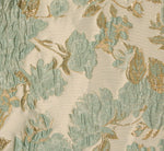 One Shoulder Beaded Metallic Floral Gown In Sage Multi 7