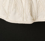 Pearly Beaded Peplum Combo Gown In Black Ivory 6