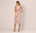 Sequin Floral Midi Sheath Dress In Silver Blush Multi 6