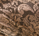 Plus Size Sleeveless Asymmetrical Damask Metallic Gown In Chocolate 6