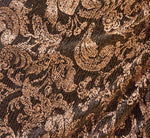 Sleeveless Asymmetrical Damask Metallic Gown In Chocolate 6