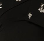 Pearly Beaded Bow Shoulder Midi Dress In Black 6