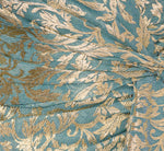 Plus Size Long Sleeve Metallic Crinkle Drape Gown In Mint Gold 6