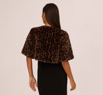 Animal Print Faux Fur Bolero Shrug In Brown Black 5