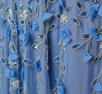 One Shoulder 3D Floral Beaded Ankle Dress In French Blue 6