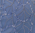 Plus Size Flutter Sleeve Surplice Beaded Gown In French Blue 6