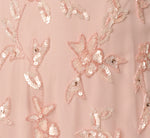 Flutter Sleeve Ruffle Floral Beaded Midi Dress In Blush Whisper 6