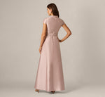 Cap Sleeve Beaded Collar Ballgown In Bellini 6