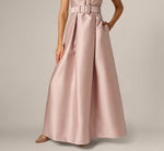 Cap Sleeve Beaded Collar Ballgown In Bellini 5