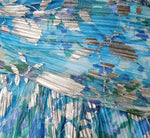 Plus Size Flutter Sleeve Crinkle Foil Floral Gown In Blue Multi 6