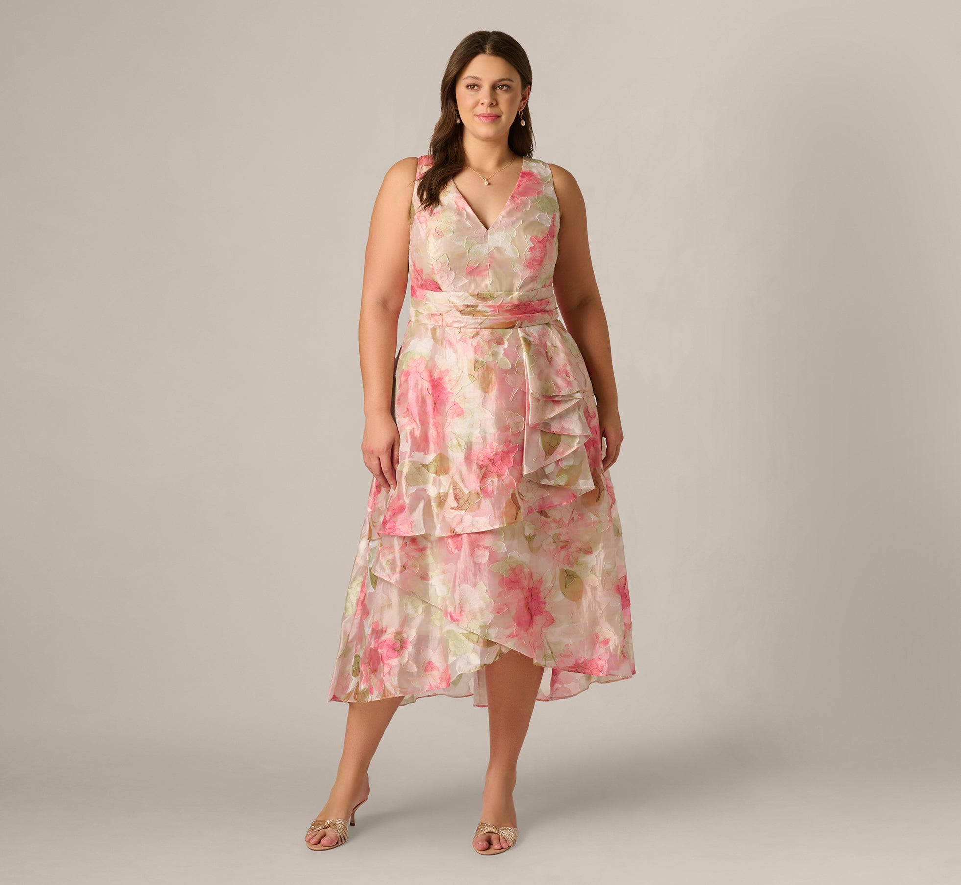 navy blue dress for baby girl Plus Size Floral Square Neck A-Line Dress – Island Soul Clothing & Gifts main image 0
