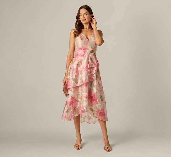 open lace back dress Abay Floral Organza Dress – TrenLend main image 1