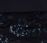 Sleeveless Sequin Lace Combo Midi Dress In Midnight 6