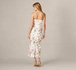 Strapless Floral Beaded Embroidery Midi Dress In Ivory Multi 5