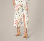 Strapless Floral Beaded Embroidery Midi Dress In Ivory Multi 4