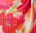 Plus Size One Shoulder Watercolor Floral Stripe Gown In Ivory Pink Multi 6