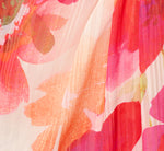 One Shoulder Watercolor Floral Stripe Gown In Ivory Pink Multi 6