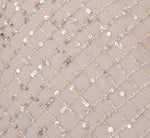 Short Sleeve Diamond Beaded Cowl Gown In Crystal Silver 7