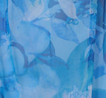 Cap Sleeve Twist Front Floral Tulle Gown In Blue Multi 7