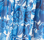 Chiffon Floral Vine Border Print Gown In Ivory Blue 6