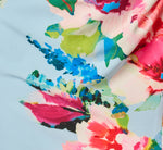 One Shoulder Floral Twill Midi Dress In Blue Multi 6