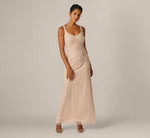 Diamond Beaded Mermaid Gown In Shell 2