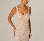 Diamond Beaded Mermaid Gown In Shell 3