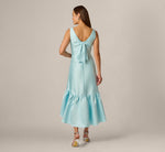 High Low Ruffle Midi Dress In Clear Sky 5