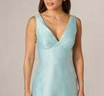 High Low Ruffle Midi Dress In Clear Sky 3