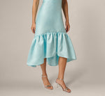 High Low Ruffle Midi Dress In Clear Sky 4