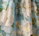 Square Neck Drop Waist Floral Jacquard Dress In Blue Multi 7