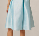 Floral Beaded Shantung Fit And Flare Dress In Sky Multi 4