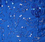 Sleeveless Floral Beaded Column Dress In Brilliant Sapphire 6