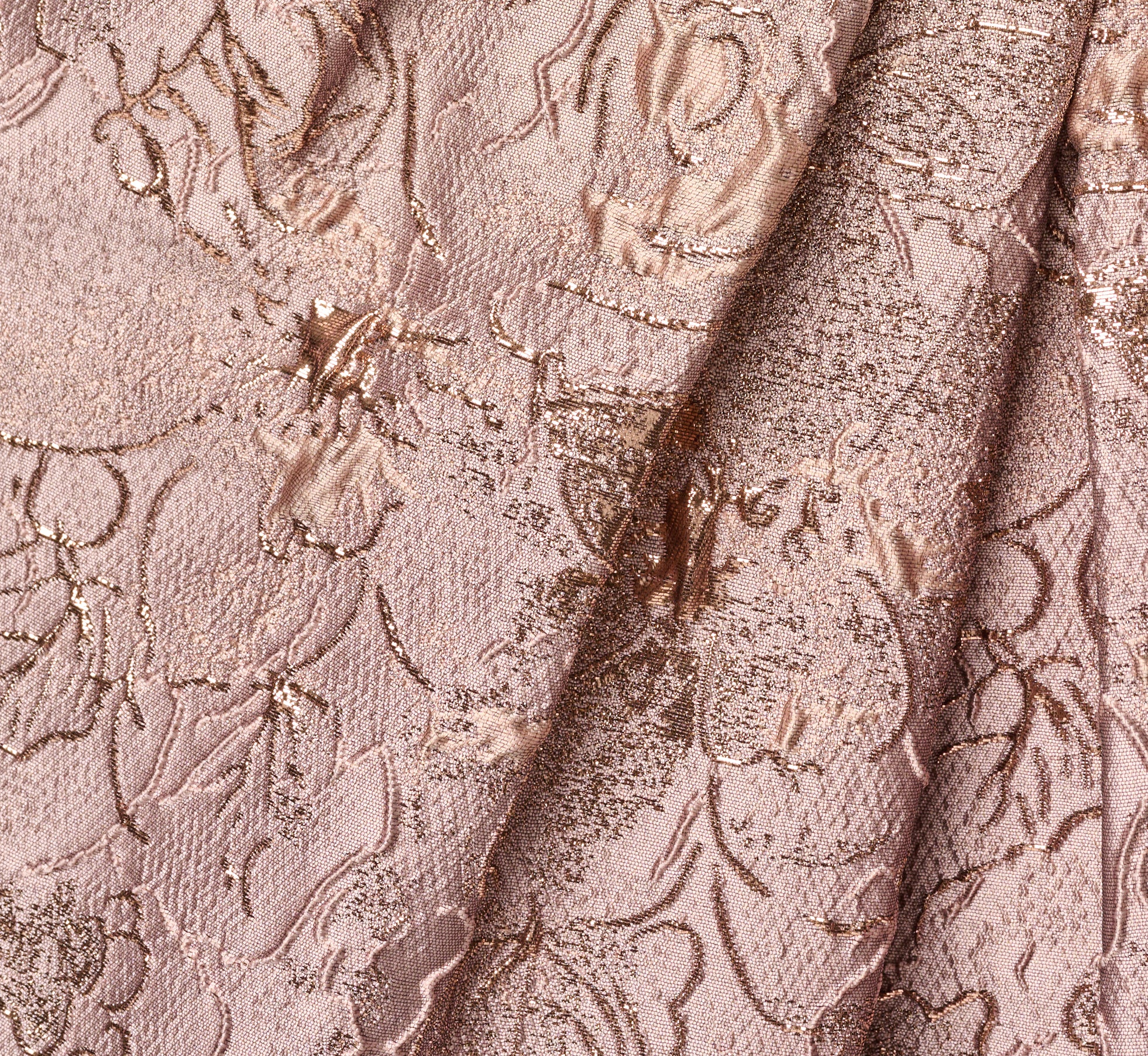 Candied Ginger Metallic Jacquard Rhinestone Strap Midi Dress