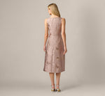 Metallic Jacquard Rhinestone Strap Midi Dress In Candied Ginger 5