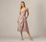 Metallic Jacquard Rhinestone Strap Midi Dress In Candied Ginger 2