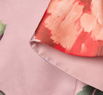 Floral Mikado Draped Column Gown In Mauve Multi 7