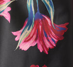 Plus Size Floral Print Mikado High Low Gown In Black Multi 6