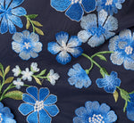 Cape Sleeve Floral Embroidered Midi Dress In Blue Multi 6