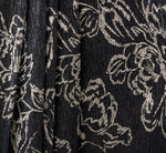 Metallic Crinkle Floral Midi Halter Dress In Black Gunmetal 7