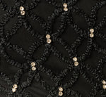 Draped Crepe Beaded Combo Gown In Black 6
