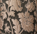 Off Shoulder Metallic Floral Jacquard Ankle Dress In Black Taupe 7