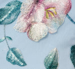 Sequin Beaded Floral Embroidery Illusion Midi Dress In Blue Multi 6