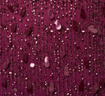Flutter Sleeve Sequin Beaded Midi Dress In Bordeaux 6