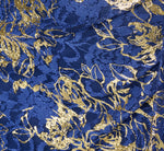 Plus Size Asymmetrical Draped Stretch Metallic Lace Gown In Navy Gold 6