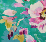Floral Mikado Scarf Train Column Gown In Green Multi 6