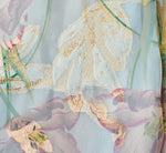 Off Shoulder Watercolor Floral Jacquard Ankle Dress In Blue Multi 6