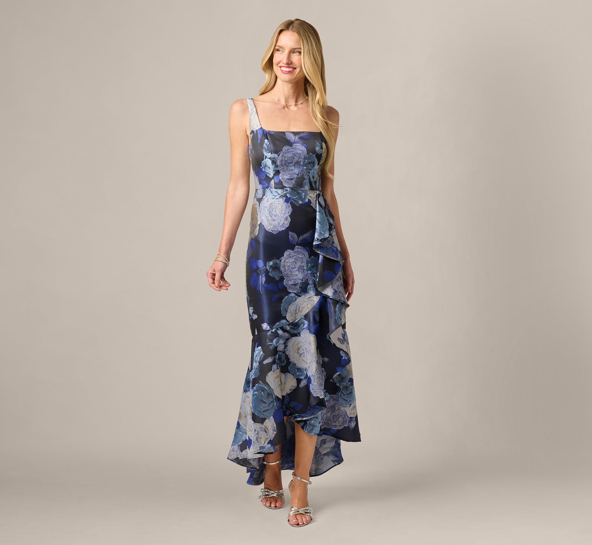 adrianna papell maxi dress Women's Metallic Jacquard Sleeveless - Blue Multi U S M C Name:Bundle11684_2024-09-16T14:41:020 x-mappingIndex:61632-115385 while a wide panel