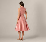 Mikado Lapel Belted Midi Dress In Apricot Ice 5