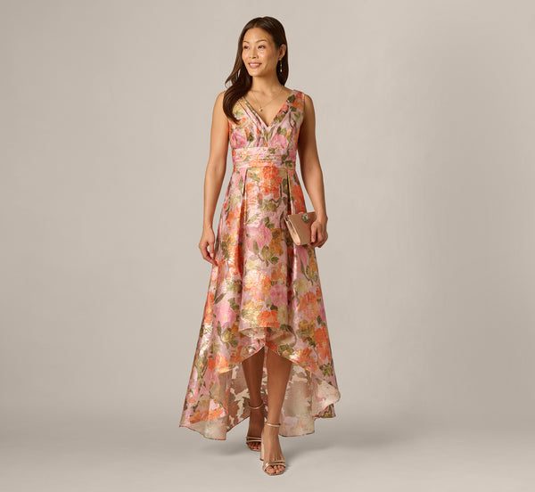 strapless open back dress Jace Cotton Poplin Smocked Maxi Dress in sunset orange main image 0